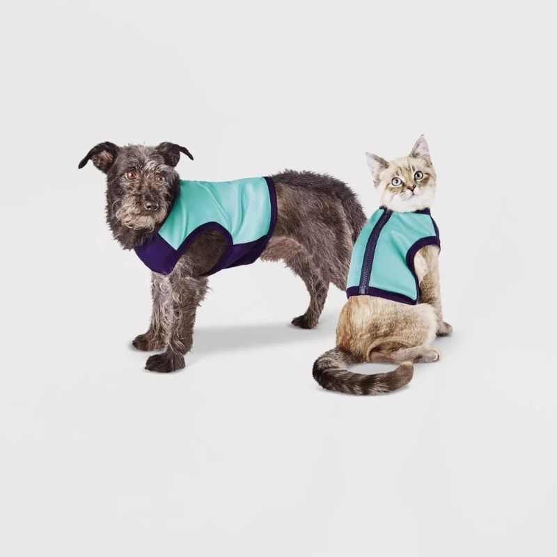 Photo 1 of [Size S] Spacer & Mesh with Zipper Centerback Cooling Dog and Cat Vest - Blue - Boots & Barkley™