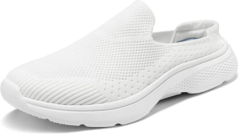 Photo 1 of [Size 9] Dream Pairs Women's Mules Shoes Slip on Sneakers Knit Flats Platform Lightweight Breathable Non-Slip Walking Shoes- White
