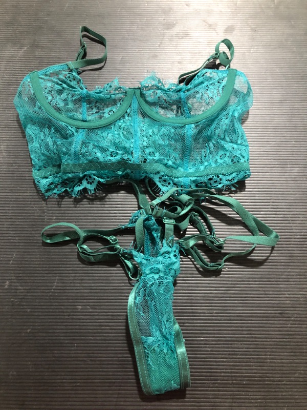 Photo 1 of [Size S] Ladies 2 pcs Lingerie - Green