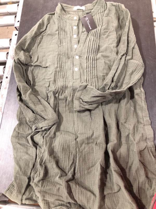 Photo 1 of [Size L] Ladies Long Sleeve Button Up- Olive