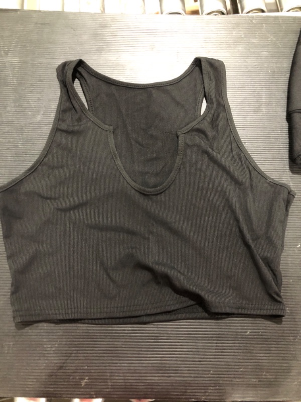 Photo 1 of [Size 2XXL] Ladies Low Cut Crop Tanks- 3 Pack- Black