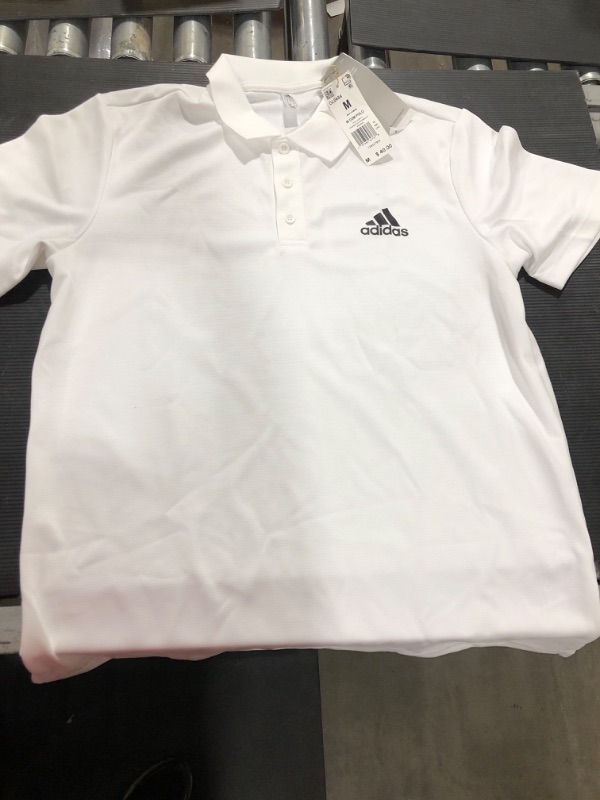 Photo 2 of [Size M] adidas Men's Designed to Move 3-Stripes Polo Shirt- White