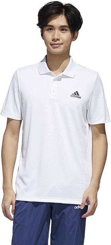 Photo 1 of [Size M] adidas Men's Designed to Move 3-Stripes Polo Shirt- White