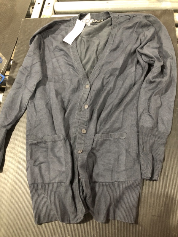 Photo 1 of [Size XL] Urban Coco Button Down Sweater with Pockets- Slate Blue