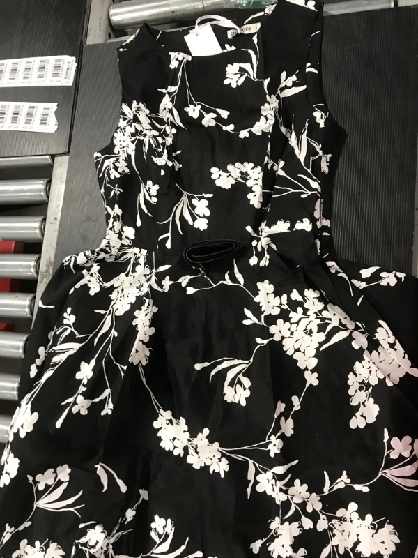 Photo 1 of [Size XL] Grace Karen Cocktails Dress with Belt [Black and White Flowers]