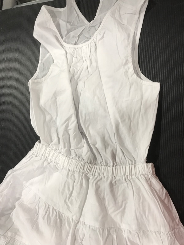Photo 1 of [Size S] Ladies Elastic Waist Sleeveless Dress- White