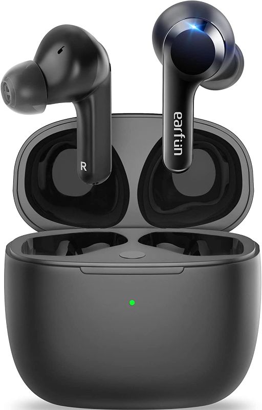 Photo 1 of EarFun® Air Wireless Earbuds, [2022 Upgraded] [What Hi-Fi Awards] Bluetooth Earbuds with 4 Mics, Sweatshield™ IPX7 Waterproof, Game Mode, Wireless Charging, Deep Bass, USB-C Fast Charge, 35H Playtime