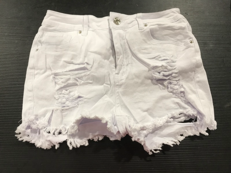 Photo 1 of [Size M] Ladies Denim Cutoff Shorts- White