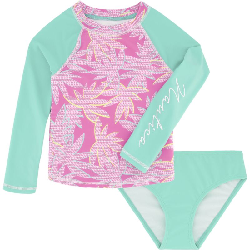 Photo 1 of [Size 12/14] Girls' Palm Tree Print Rash Guard Set
