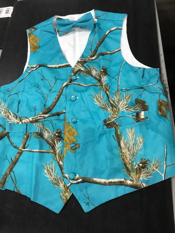 Photo 1 of [Size L] Men's Woodsy Dress Vest and Bow Tie- Blue