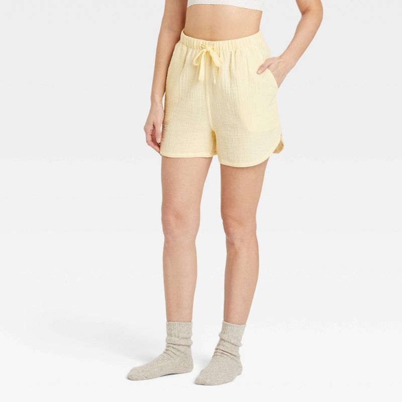 Photo 1 of [Size S] Women's 100% Cotton Pajama Shorts - Stars Above™- Yellow