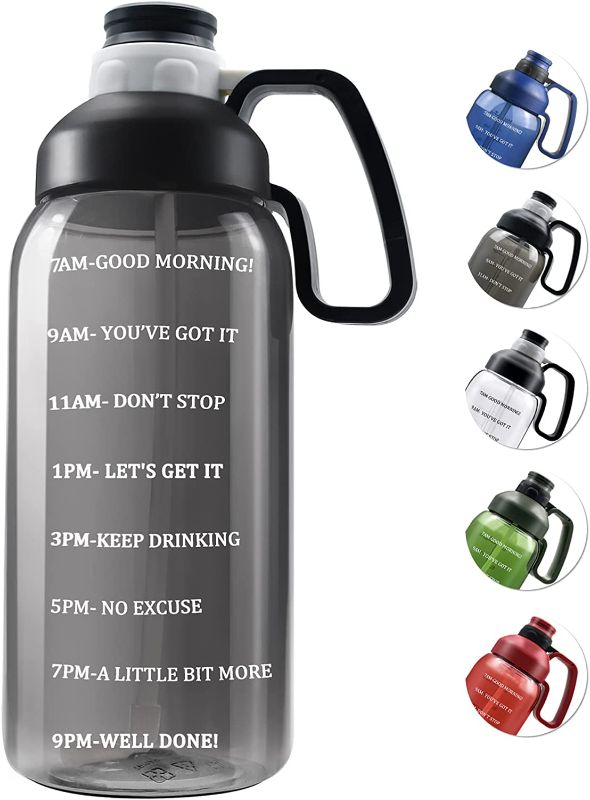 Photo 1 of 64 OZ Water Bottle with Straw, Motivational Half Gallon Water Bottles with Times to Drink