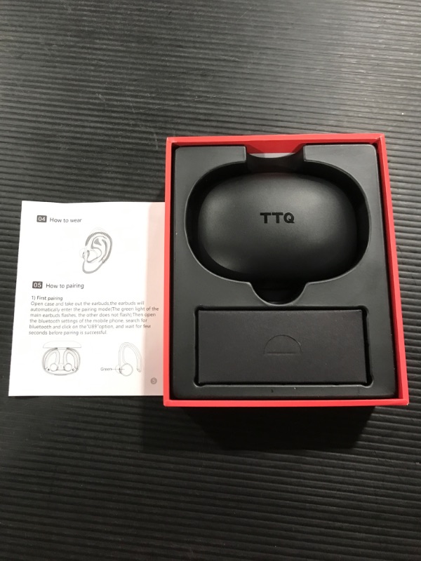 Photo 5 of TTQ True Wireless Earbuds- Black and Red