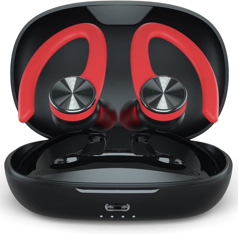 Photo 2 of TTQ True Wireless Earbuds- Black and Red