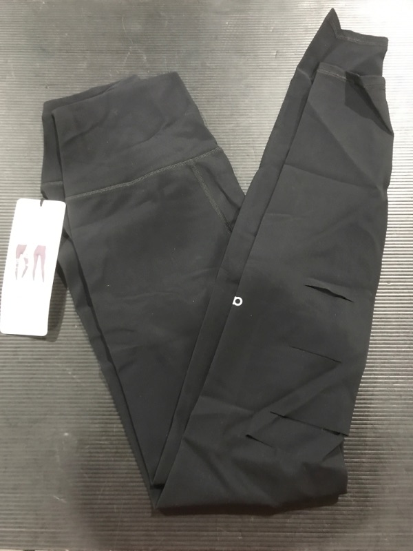 Photo 2 of [Size S] High-Waist Ripped Warrior Leggings- Black