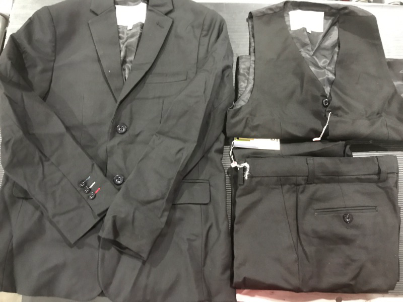 Photo 2 of [Size 14] Pierre Cardin Boys’ Classic Formal Suit with Jacket, Pants and Vest- Black