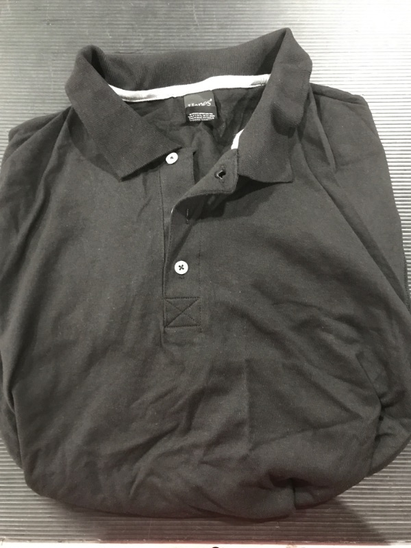 Photo 2 of [Size L]Hanes Men's X-Temp Jersey Polo Short Sleeve Shirt- Black