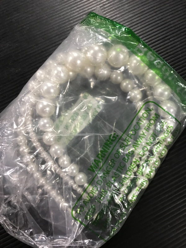 Photo 1 of 4 Pieces Pearls Headbands White Faux Pearl Rhinestones Hairbands Bridal Hair Hoop Wedding Hair Accessories for Women Girls (Style Set 1)