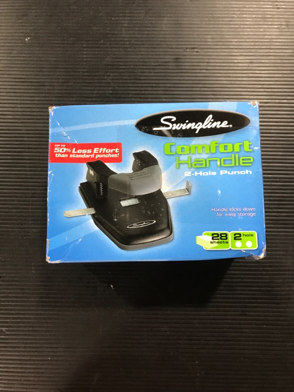 Photo 2 of Swingline 1/4 in. 2-Hole Steel Punch with Comfort Handle, Black (28-Sheet)