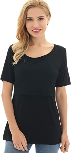 Photo 1 of [Size L] Bearsland Womens Soft Breastfeeding Tee- Black