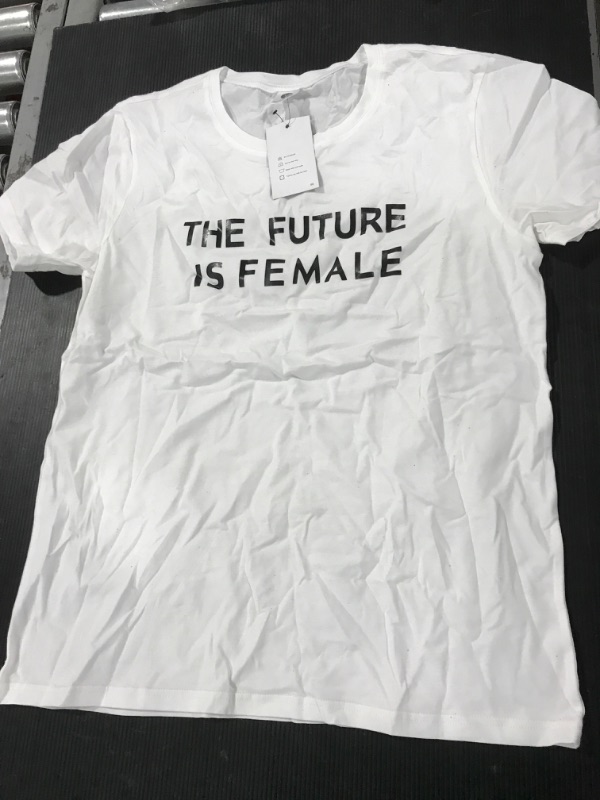 Photo 1 of [Size L] Ladies White Tee "The Future is Female"