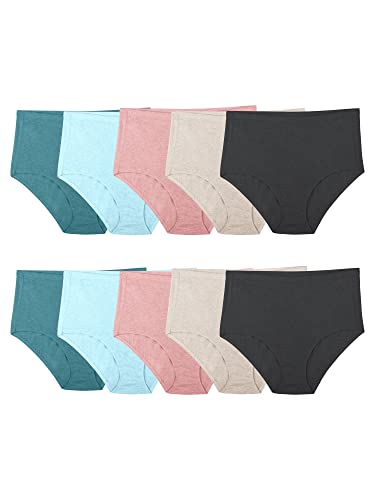 Photo 1 of [Size 11] Fruit of the Loom Women's Beyondsoft Underwear, Plus Brief-Cotton Blend-10 Pack Assorted Colors