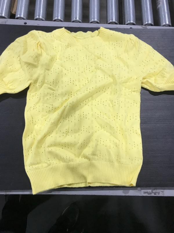 Photo 1 of [Size L] Women's Soft Yellow Sweater Tee