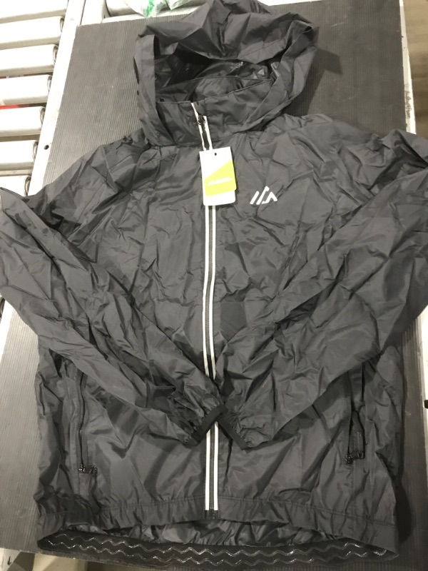 Photo 1 of [Size M] Men's Hooded Windbreaker Jacket- Black