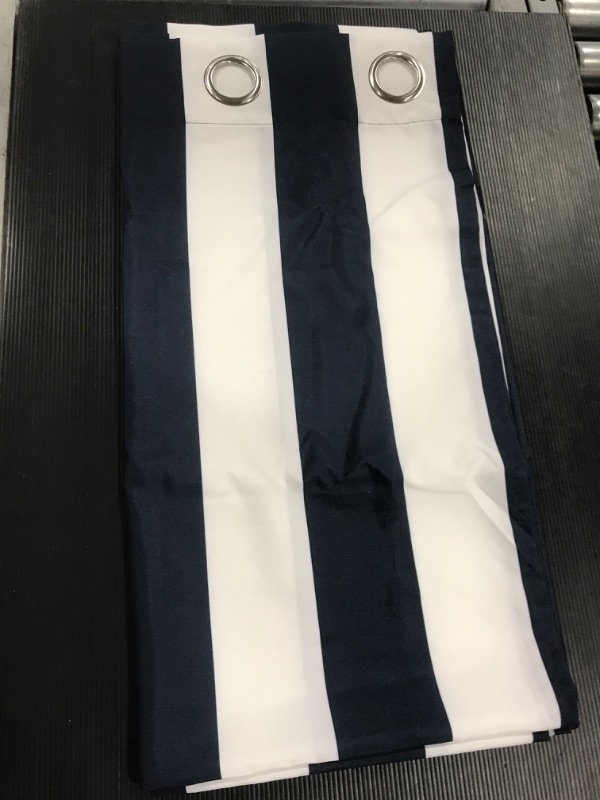 Photo 1 of 2 Panel Curtains with Grommets [Navy& White Stripes]