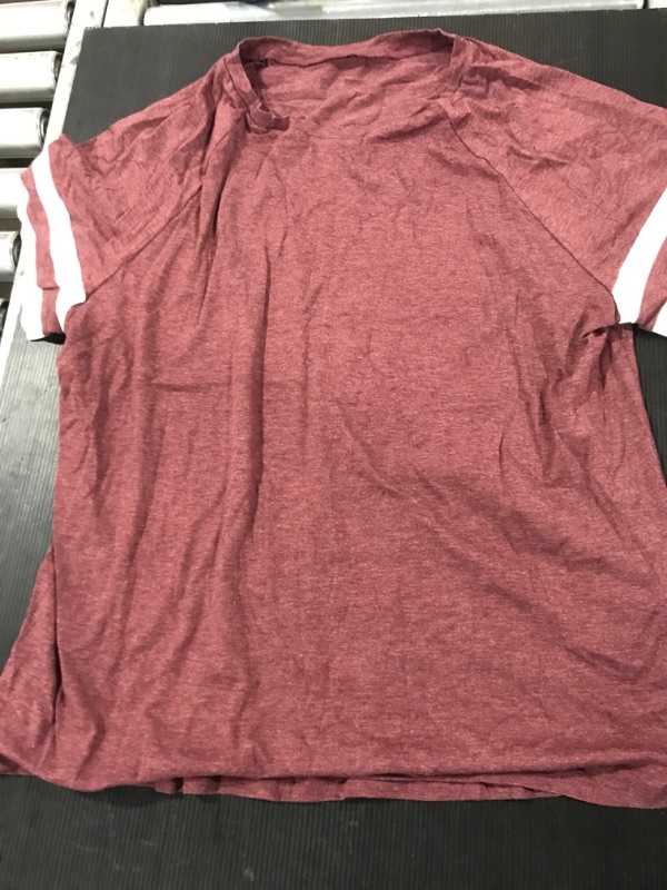 Photo 1 of [Size XXL] Ladies Baseball Style Tee- Burgandy