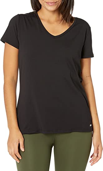 Photo 1 of 2 Pack- [Size L] Amazon Essentials Women's Tech Stretch Short-Sleeve V-Neck T-Shirt- Black