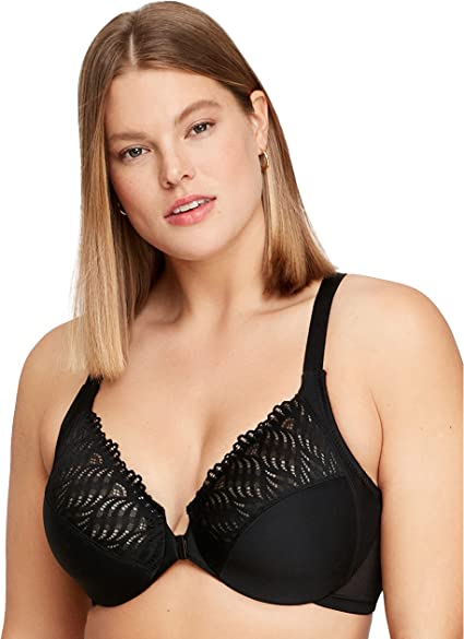 Photo 1 of [Size 48C] Glamorise Women's Front Closing Bra- Black