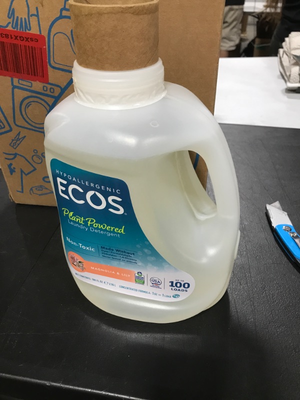 Photo 2 of 2 BOTTLES Ecos Laundry Detergent, Plant Powered, Magnolia & Lily, Hypoallergenic - 100 fl oz