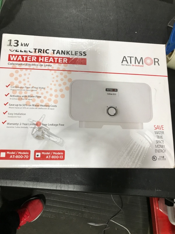 Photo 2 of Atmor 13000Watts/240V Electric Tankless Water Heater Includes Pressure Relief Device, Ideal for a Full Bathroom