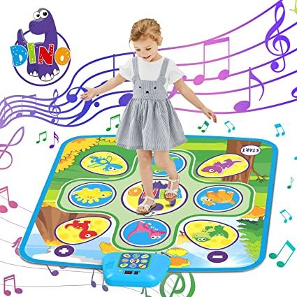 Photo 1 of beefunni Dance Mat, Dancing Toys for 3-10 Year Old Boys Girls,w/ 5 Game Modes Including 3 Challenge Levels,Adjustable Volume - Dinosaur Toy Mat Birthday Gifts for 3 4 5 6 7 8-10 Years Old Girls