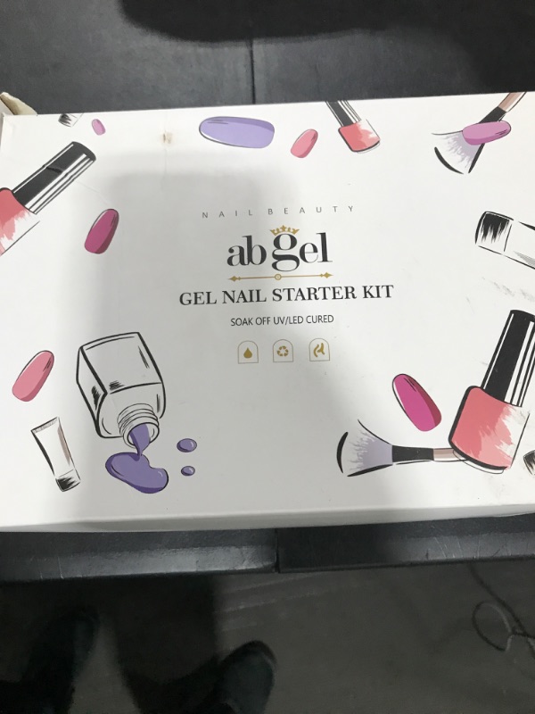 Photo 2 of Ab Gel Gel Nail Polish Starter Kit with UV light 8 Pastel Color Gel Nail Polish Set with No Wipe Base and Top Coat, All In One Manicure Tools