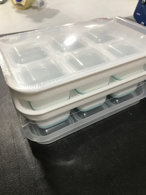 Photo 1 of 2-PACK SQUARE ICE CUBE TRAYS WITH LID