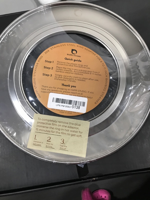 Photo 1 of 304 Stainless Steel 11inch Steamer Ring Adapter for 8 to 11in Bamboo Steamer