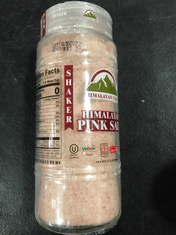 Photo 2 of  Himalayan Chef Himalayan Pink Salt, Coarse Salt, Grain, Glass Jar-17.5oz, 1.09 Pound (Pack of 1) (5305)
EXP OCT 2027