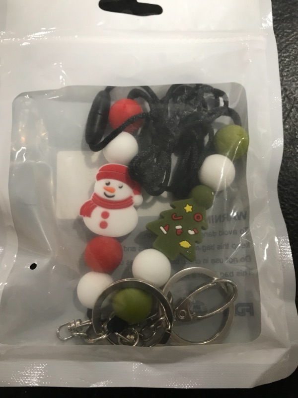 Photo 1 of Juszok Silicone Bead Badge Lanyard Christmas Style