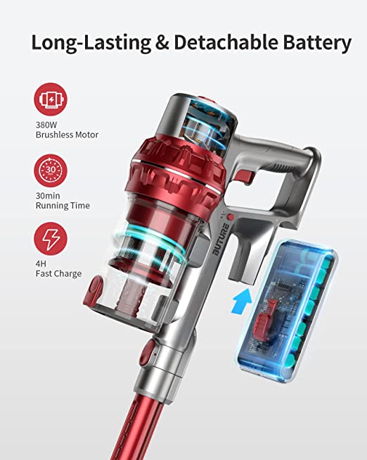 Photo 1 of BuTure Cordless Vacuum Cleaner, Powerful Stick Vacuum with 380W 30KPa, 35min Runtime Lightweight Vacuum Cleaners with Telescopic Tube and Detachable Battery Handheld Vacuum for Carpet/Floor/Pet/Stair