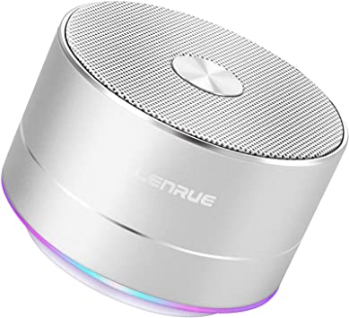 Photo 1 of LENRUE Portable Wireless Bluetooth Speaker with Built-in-Mic,Handsfree Call,AUX Line,TF Card,HD Sound and Bass for iPhone Ipad Android Smartphone and More (Silver)