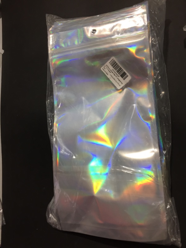 Photo 1 of 100 Pieces Storage Bags Holographic Packaging Bags Storage Bag for Food Storage 