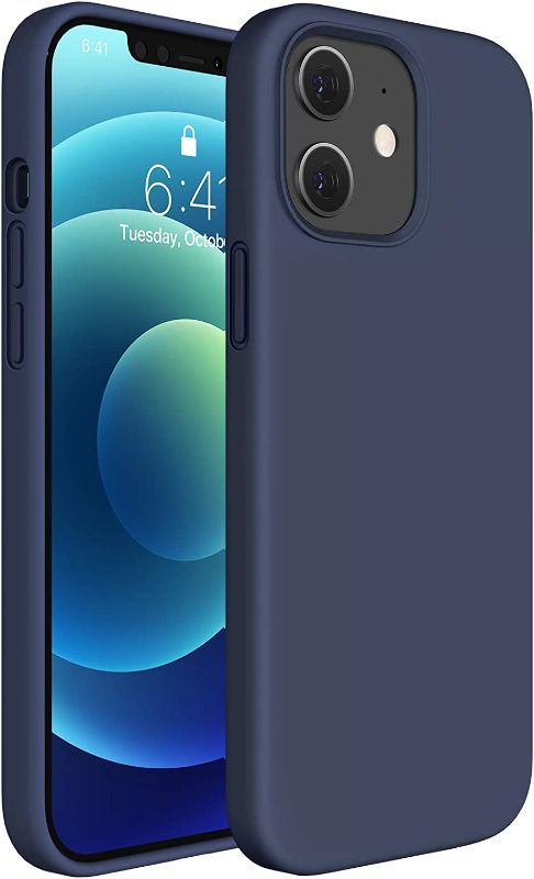 Photo 2 of Miracase Compatible with iPhone 12 Case and iPhone 12 Pro Case 6.1 inch(2020),Liquid Silicone Gel Rubber Full Body Protection Shockproof Drop Protection Case(Navy Blue)
