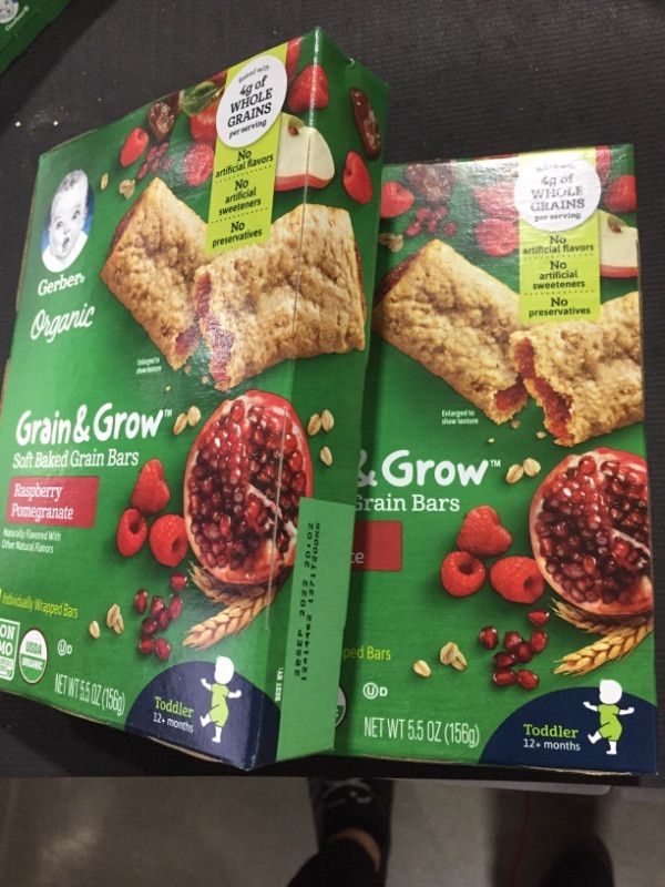 Photo 2 of Gerber up Age Organic Grain & Grow Soft Baked Grain Bars Raspberry Pomegranate, 5oz
QTY 2