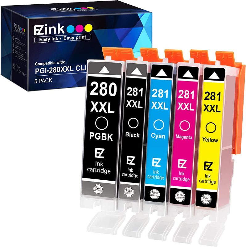 Photo 1 of E-Z Ink (TM) Compatible Ink Cartridge Replacement for Canon PGI-280XXL CLI-281XXL 280 XXL 281 XXL Compatible with PIXMA TR7520 TR8520 TS6120 TS6220 TS8120...
