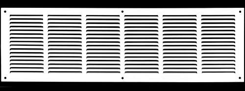 Photo 1 of 32" X 10" Return Air Grille - Sidewall and Ceiling - HVAC Vent Duct Cover Diffuser - [White] [Outer Dimensions: 33.75w X 11.75" H]
