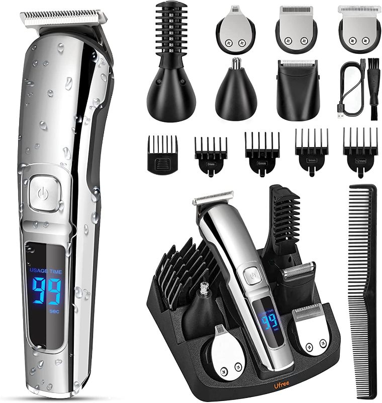 Photo 1 of Ufree Beard Trimmer for Men, Waterproof Electric Nose Hair Trimmer Mustache Trimmer Body Shaver Grooming Kit, Cordless Hair Clippers Electric Razor for Men, Gift for Men Husband Father
