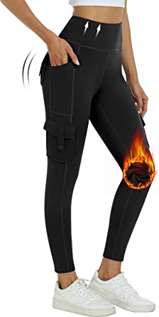 Photo 1 of MoFiz Women Fleece Lined Leggings Sweatpants Winter Thermal Insulated Water Resistant Cargo Hiking Pant High Waisted Pocket
SIZE M