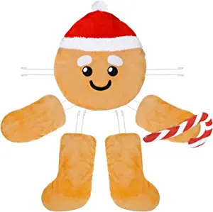 Photo 1 of  Christmas Plush Gingerbread Wreath Decor Kit Christmas Wreath Attachments Gingerbread Head Hands Legs Wreath Embellishment Kit DIY Plush Hanging Welcome Sign for Xmas Home Outdoor Party (Boy)